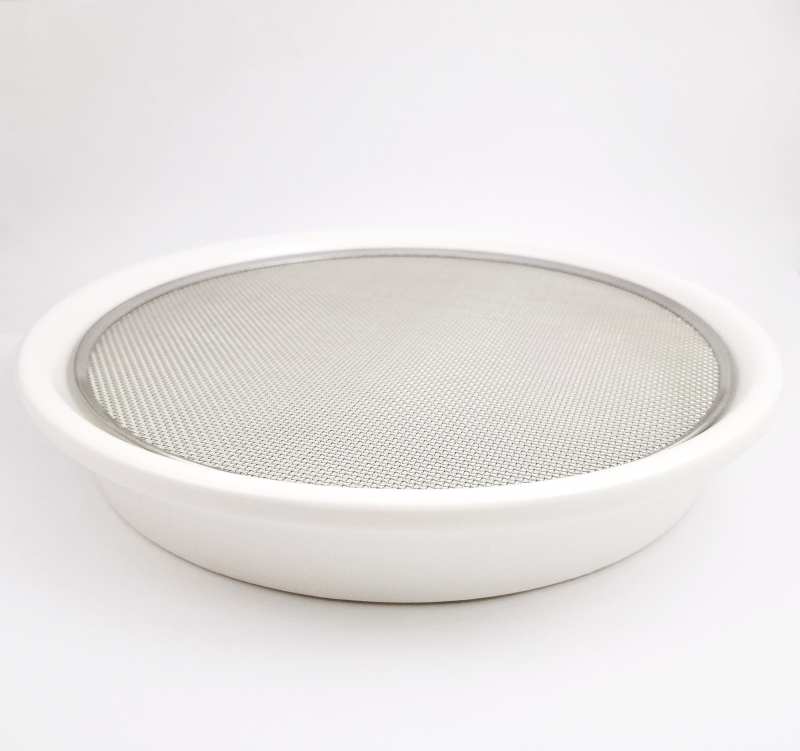 Nakličovacia miska biela s nerezovým sitkom 21,5 cm